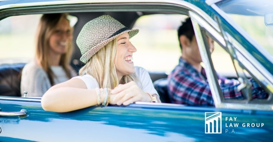 friends on road trip during spring break